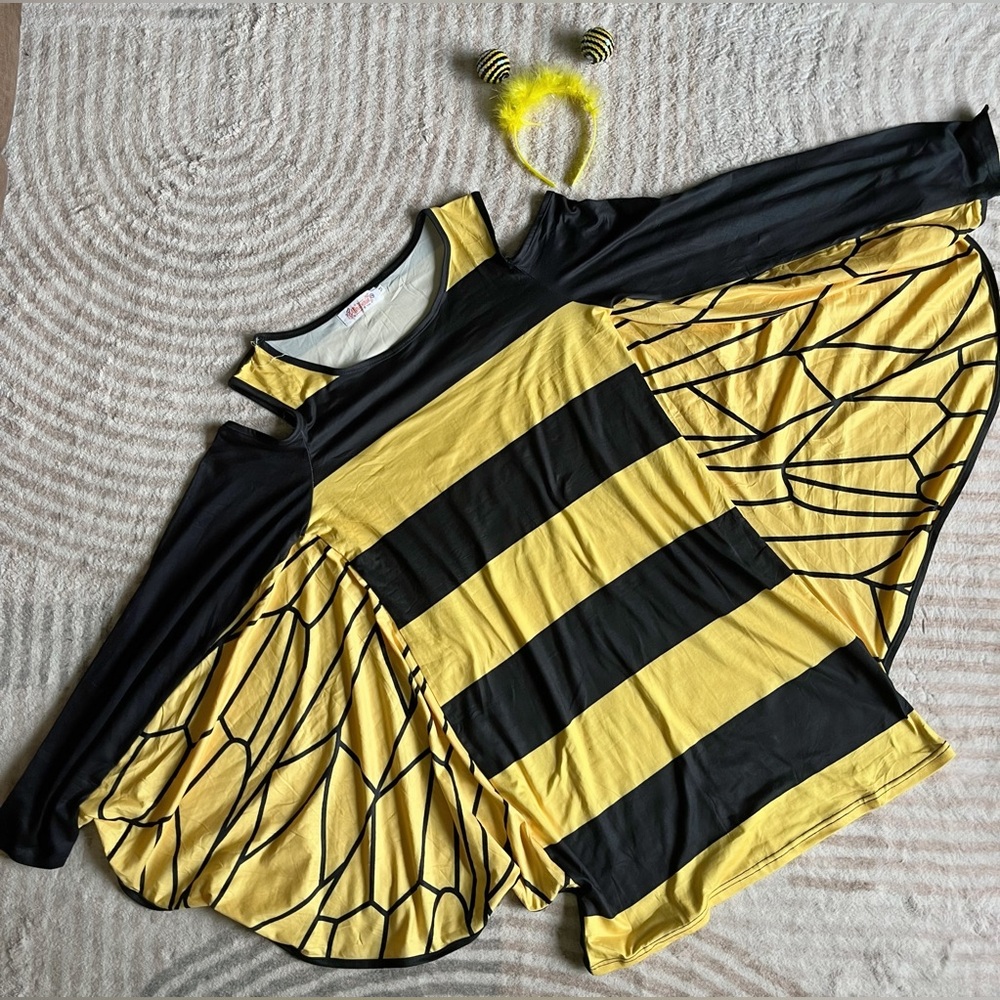 Women Bee Halloween Costume with Headband - Size Medium